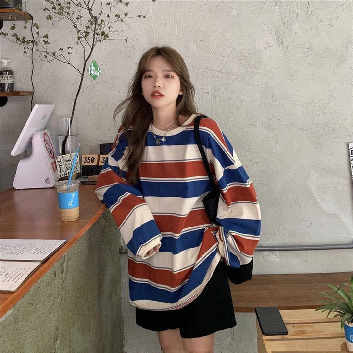 Drune | Vintage Langarmgestreifter Pullover