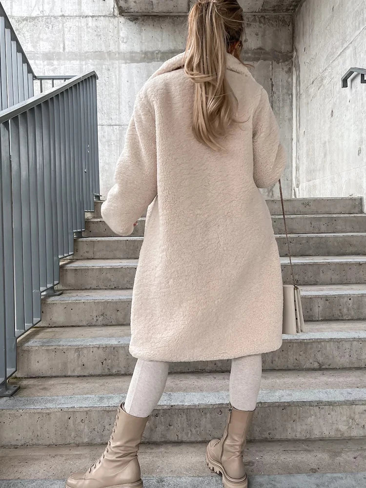 Drune | Fleece lange Winterjack für Damen - weiche und warme Jacke