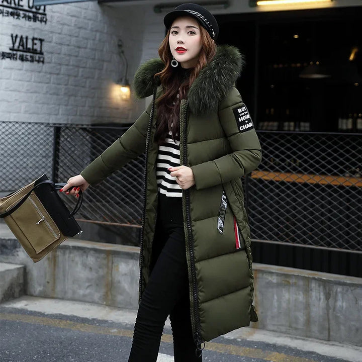 Drune - Damen-Winterparka - Warmer Mantel mit großer Kapuze und Pelzkragen