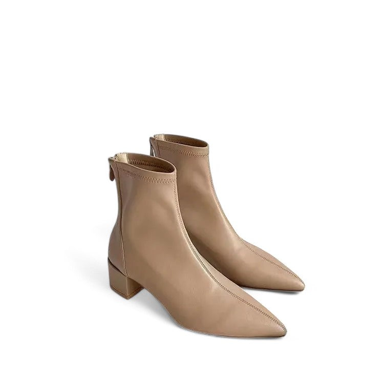 Drune - Stylische Damenschuhe mit spitzem Zehenbereich und Reißverschluss hinten