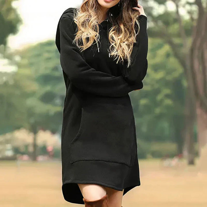 Drune | Damen Sweatkleid mit Kapuze und Tasche