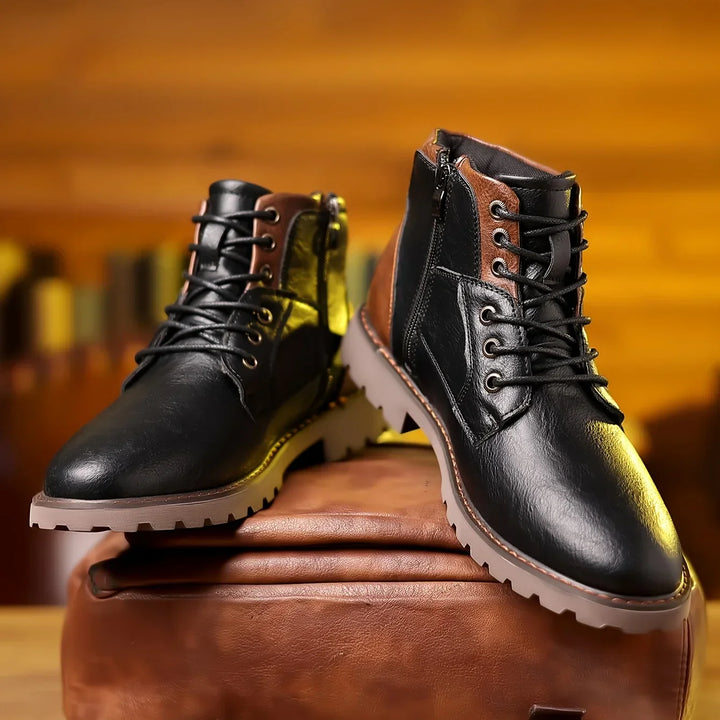 Drune | Klassische Herren Lederstiefeletten Mit Robuster Sohle Und Seitlichem Reißverschluss