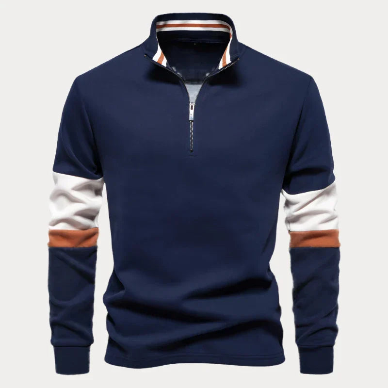 Drune | Stylischer Pullover für Herren mit Stehkragen und Streifen