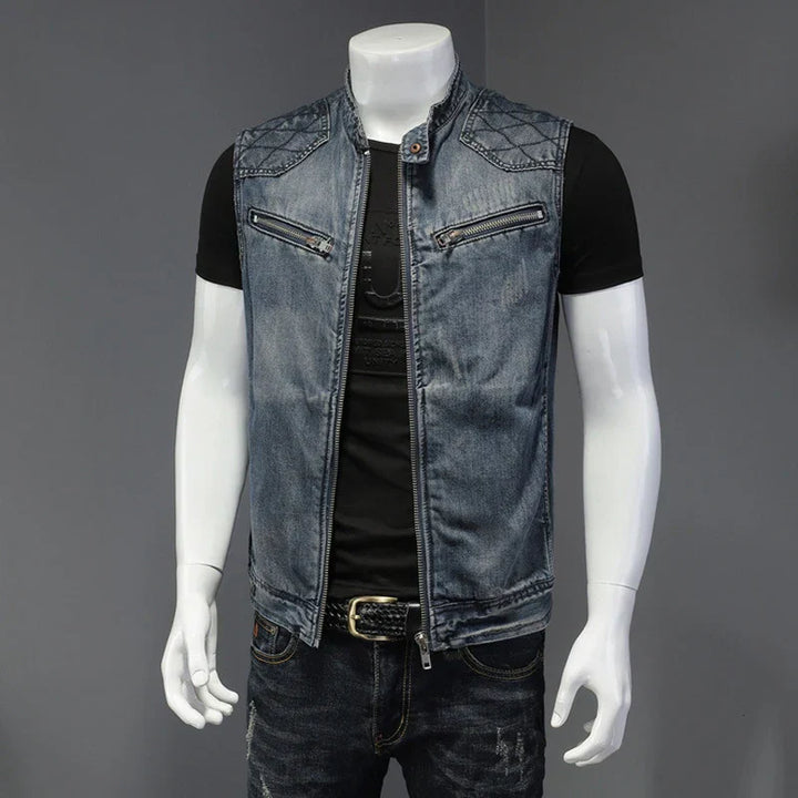 Drune | Retro Herren Distressed Jeansjacke