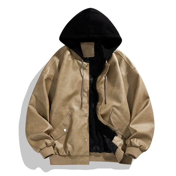Drune | Drystan Kunstleder Kapuzenjacke