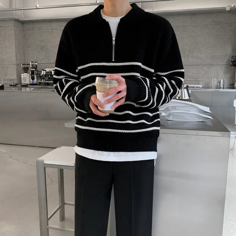 Drune | Gestreifter Strickpullover für Herren