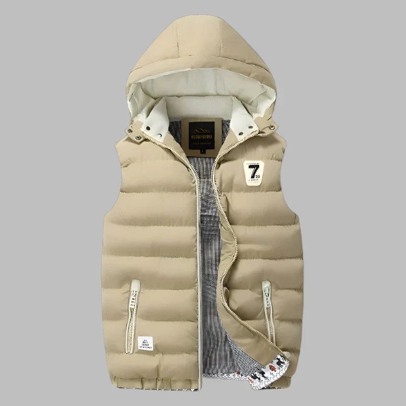 Drune | Gepolsterte Zwischenjacke Als Weste Mit Kapuze Für Herren