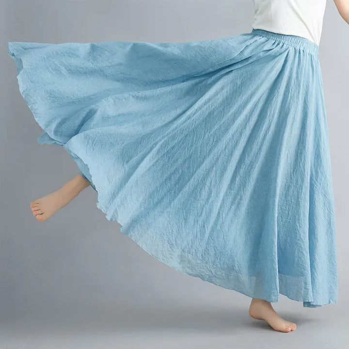 Drune | Mode Baumwolle Leinen Kleidung Frauen Röcke Maxi Y2K Elegant Strand Saia Ropa Mujer Lässiges Kleid Boho Lange Röcke Faldas Harajuku