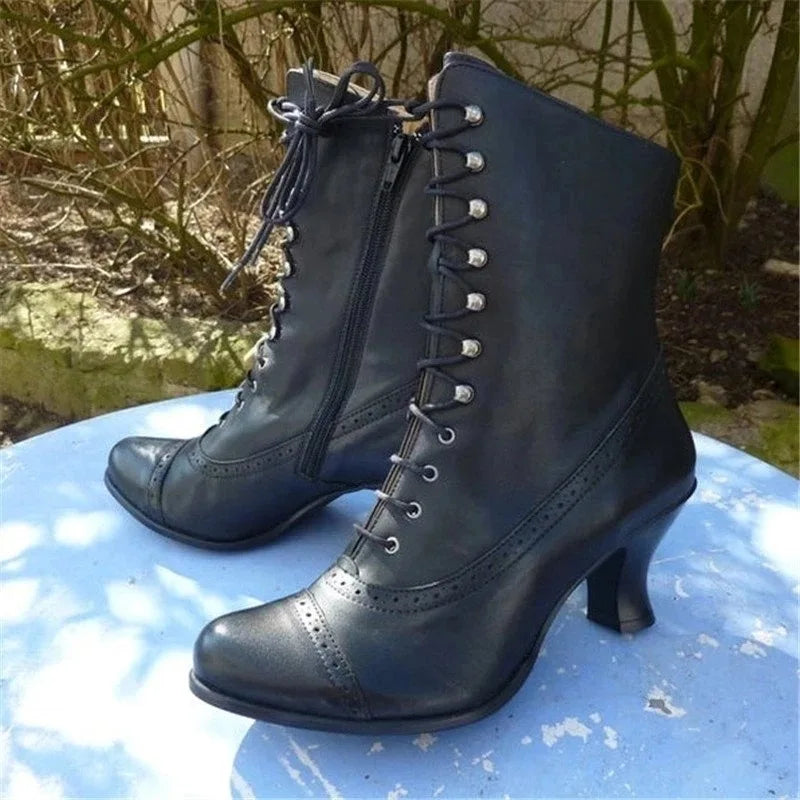 Drune | Viktorianische Schnürstiefel mit Absatz