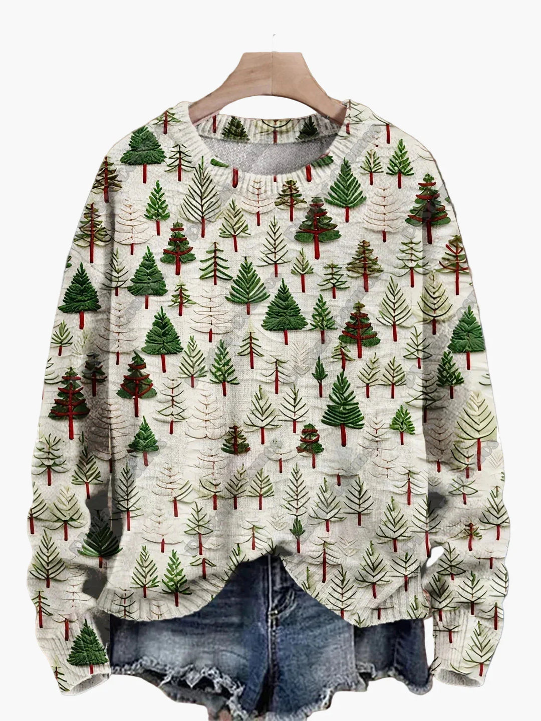 Drune | Weihnachtspullover mit festlichen 3D-Stickereien - Ideal für die Feiertage, Party & Winter