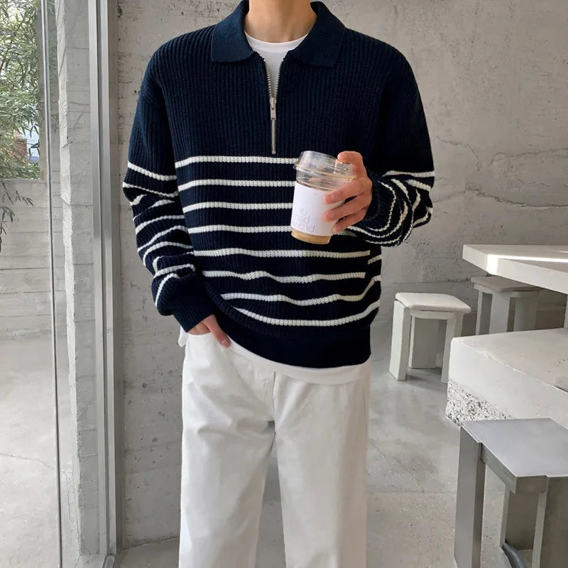 Drune | Gestreifter Strickpullover für Herren