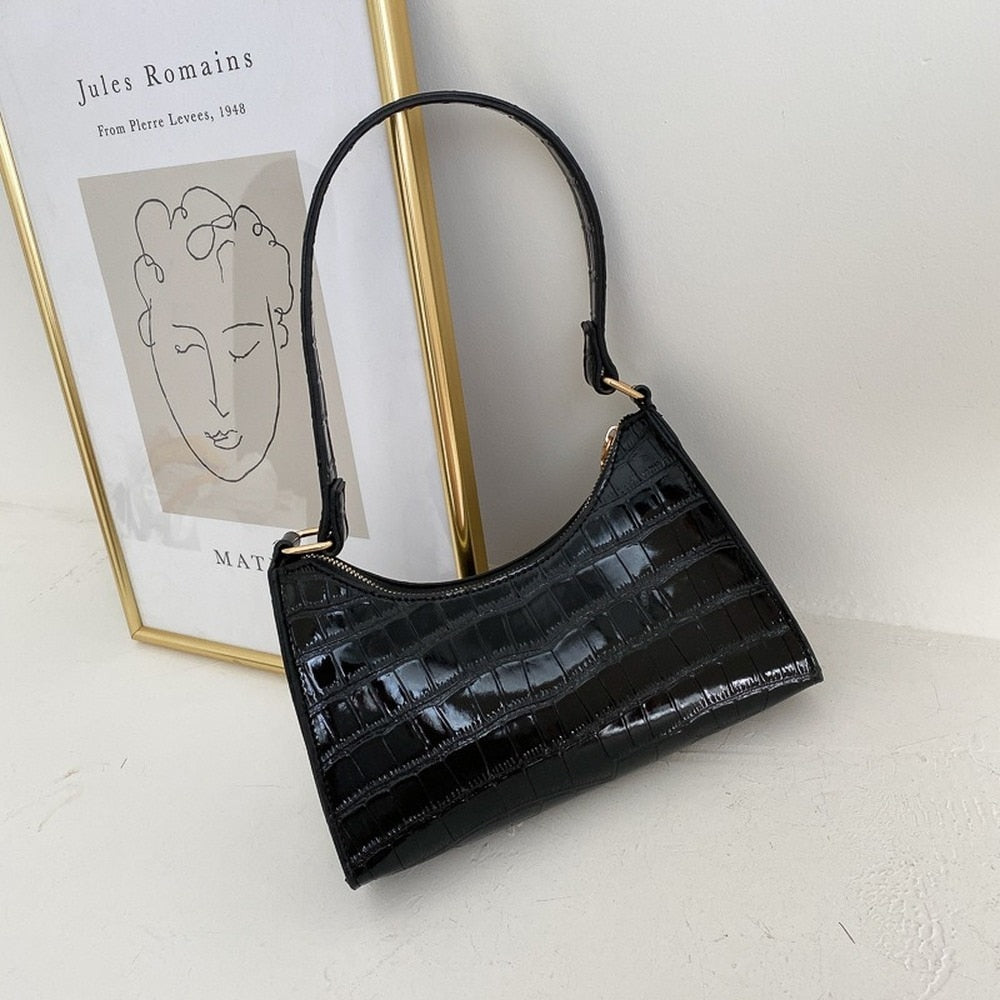 Drune Modische Exquisite Einkaufstasche Tote Schultertaschen Einfarbig Kettentasche für Damen