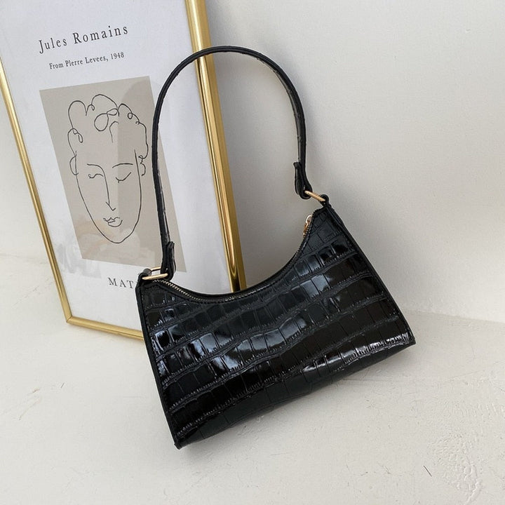 Drune Modische Exquisite Einkaufstasche Tote Schultertaschen Einfarbig Kettentasche für Damen