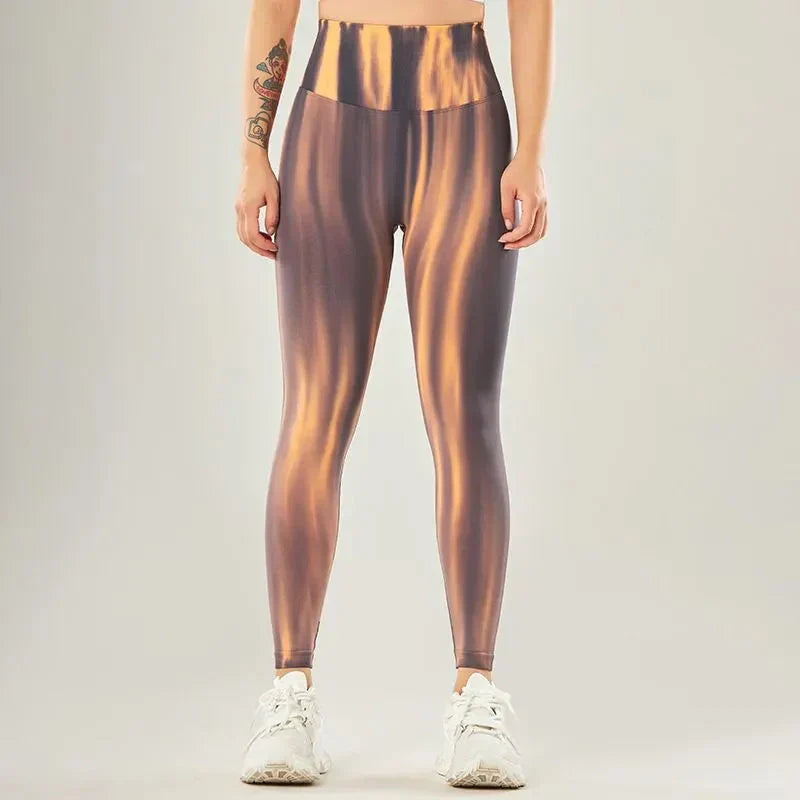 Drune | High Waist Leggings mit Wellenmuster - Perfekt für Freizeitaktivitäten für Damen