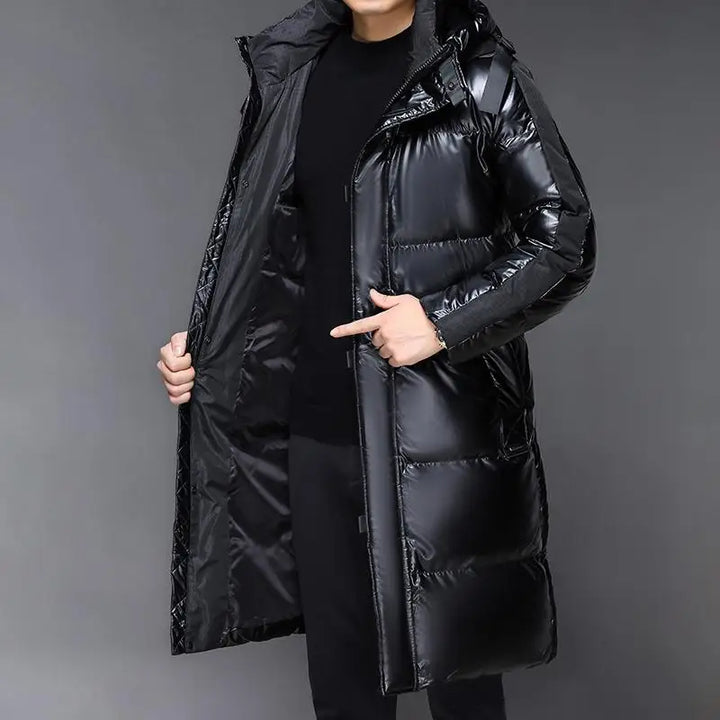 Drune | Schwarze Winterdoudoune Mit Kapuze Für Männer