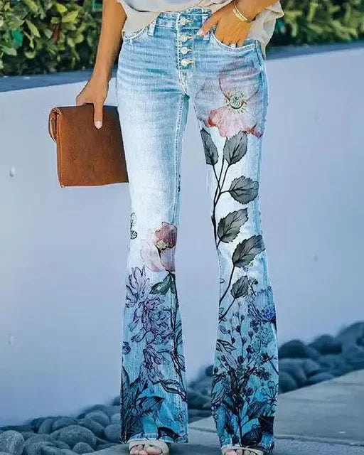 Damen Denim Flared Jeans mit Trendigem Schnitt & Hoher Passform | Drune