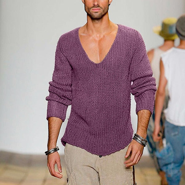 Drune | Niedriges V-Ausschnitt Strickpullover