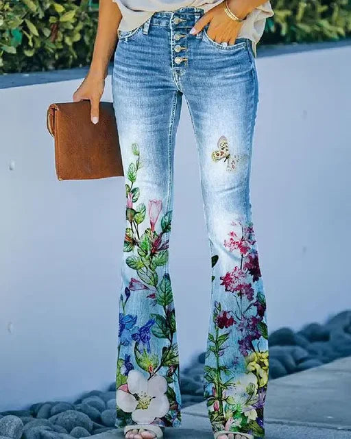Damen Denim Flared Jeans mit Trendigem Schnitt & Hoher Passform | Drune