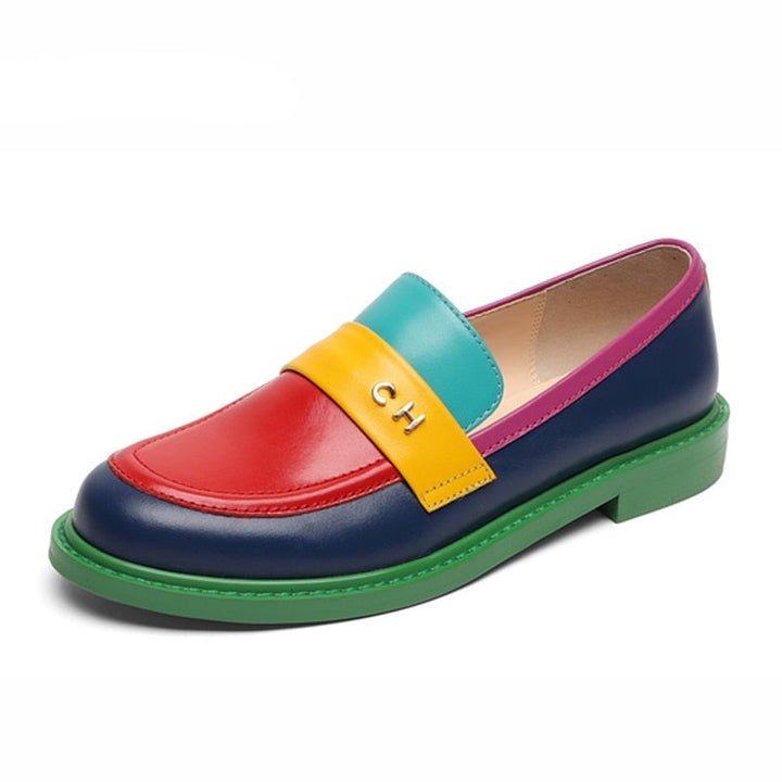 Drune | Multi Color Block Echtes Leder Loafer