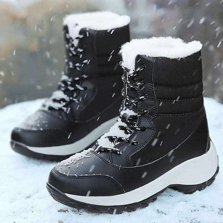 Drune | Damen Winterstiefel wasserdicht mit Plattform und Pelzfutter
