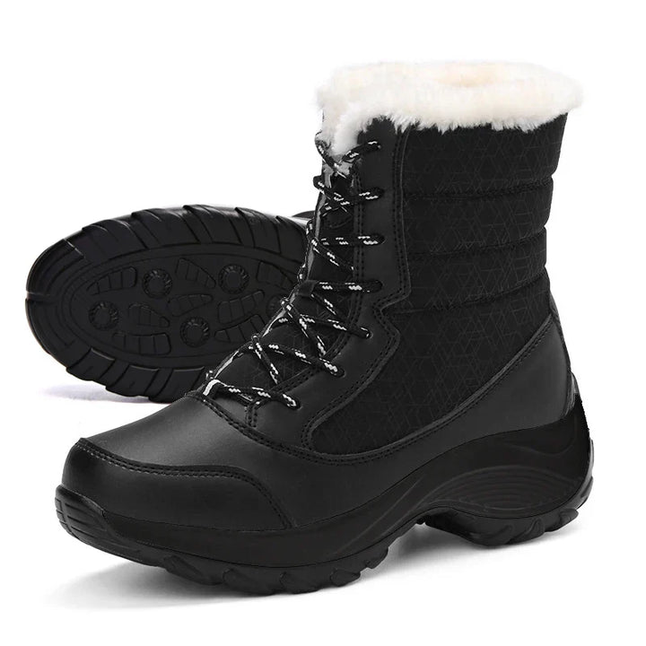Drune | Damen Winterstiefel wasserdicht mit Plattform und Pelzfutter