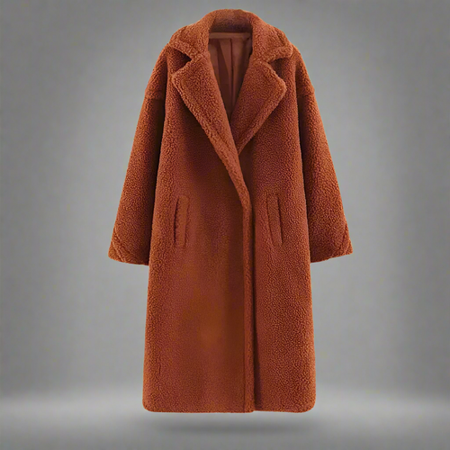 Drune | Teddy Mantel - Langer Faux Shearling - Lässiger Schnitt - Eleganter Reverskragen
