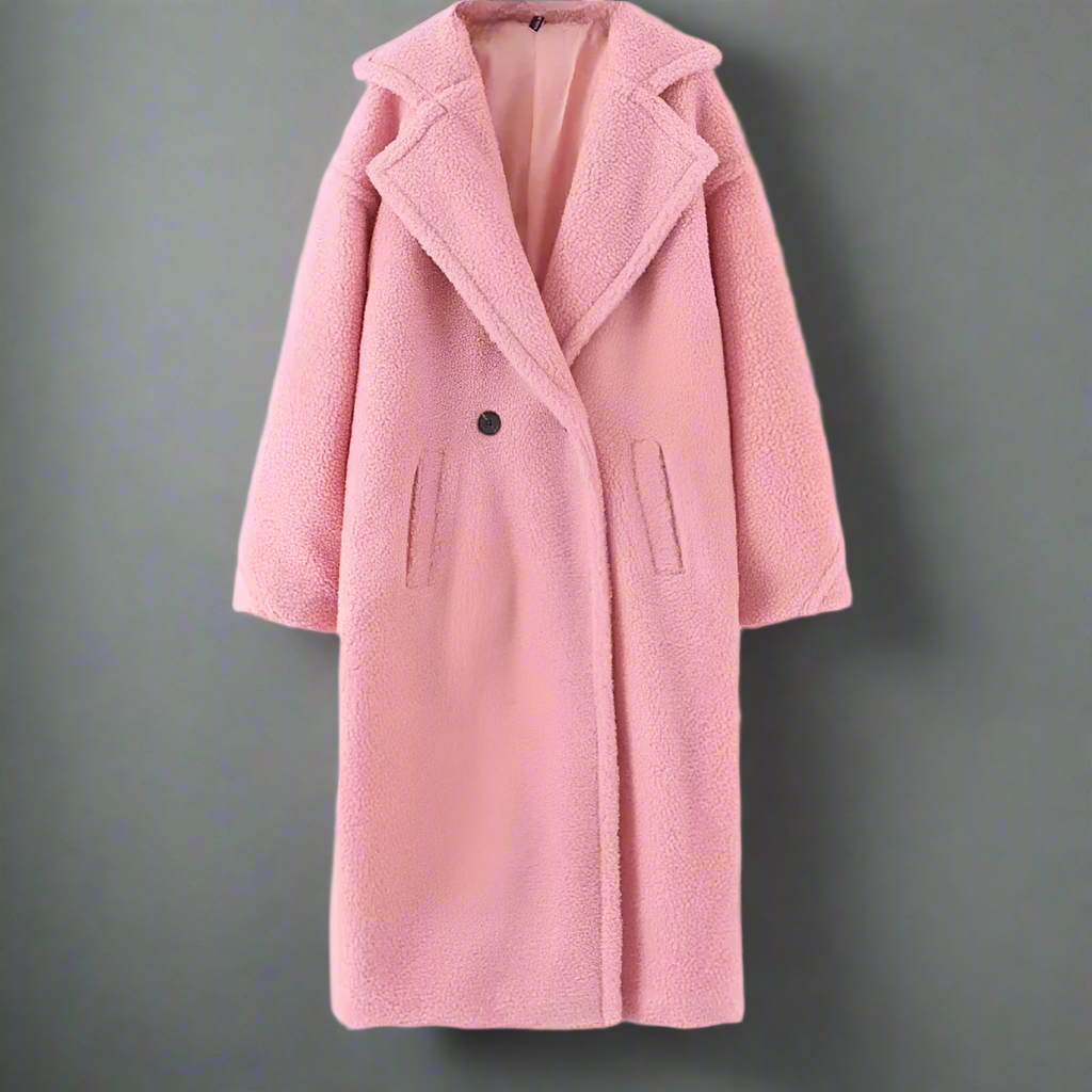 Drune | Teddy Mantel - Langer Faux Shearling - Lässiger Schnitt - Eleganter Reverskragen