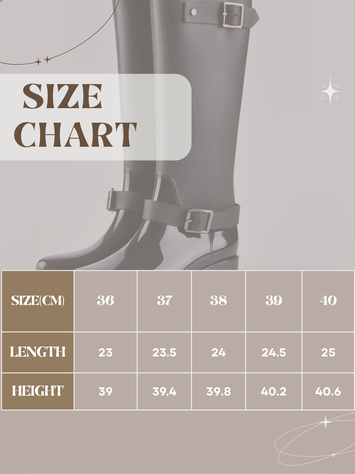 Drune | Gummi Stiefel für Damen - Wasserdicht mit Schnallen - Hoher Schaft
