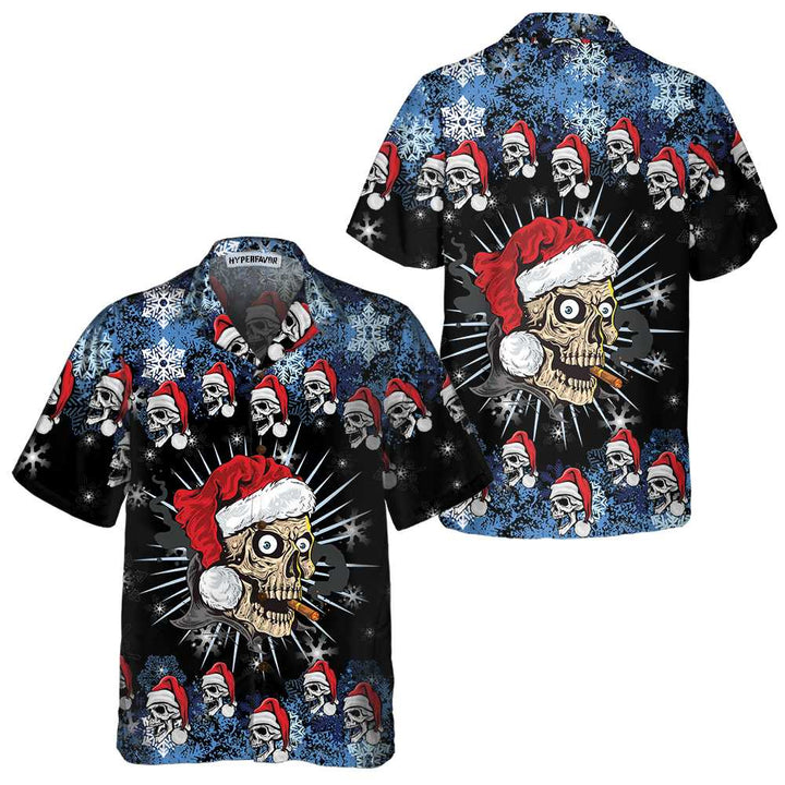 Drune | Skull Naughty Face Weihnachten Edition Hawaiian Shirt, Weihnachten Skull Shirt, Einzigartiges Geschenk Für Weihnachten