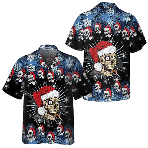 Drune | Skull Naughty Face Weihnachten Edition Hawaiian Shirt, Weihnachten Skull Shirt, Einzigartiges Geschenk Für Weihnachten