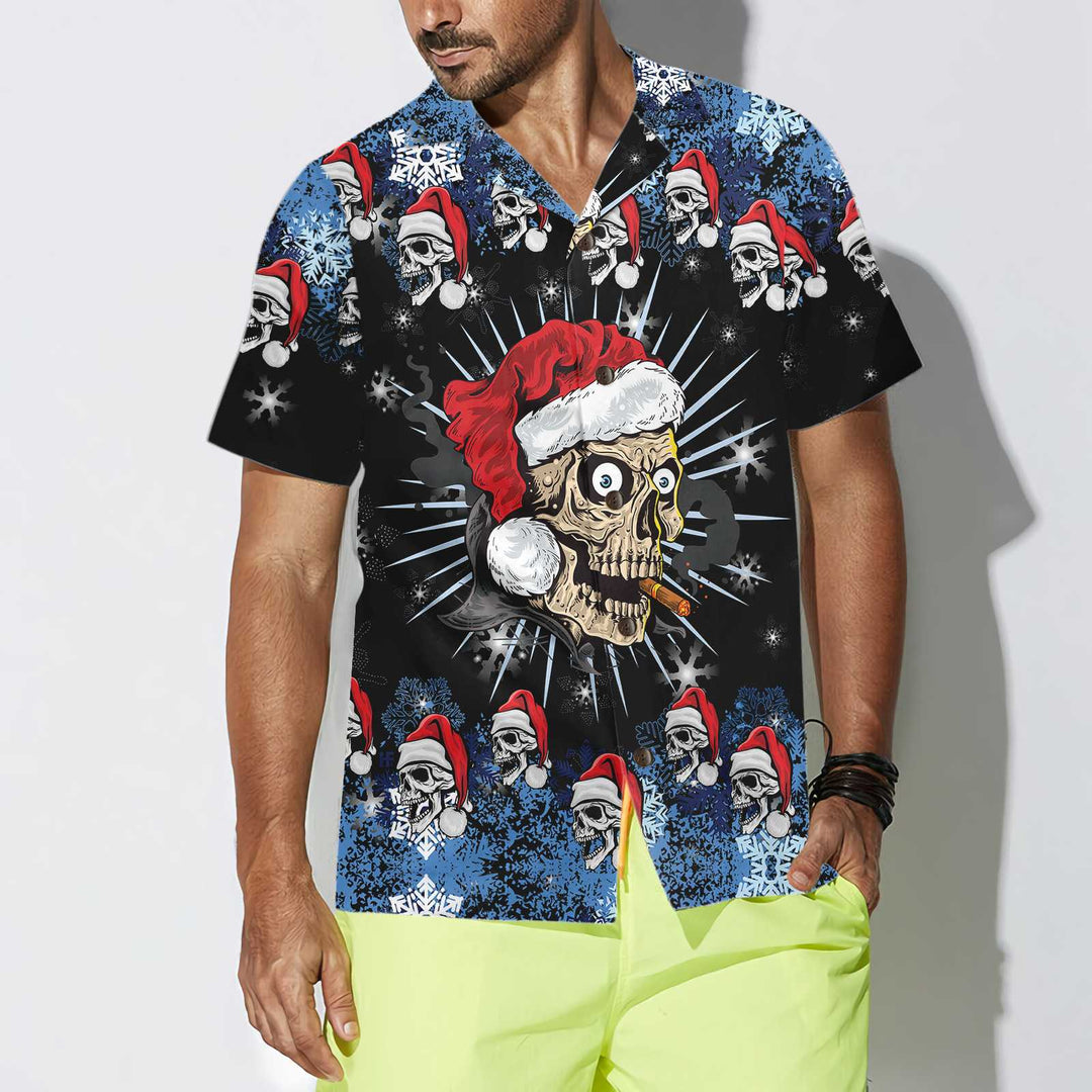 Drune | Skull Naughty Face Weihnachten Edition Hawaiian Shirt, Weihnachten Skull Shirt, Einzigartiges Geschenk Für Weihnachten