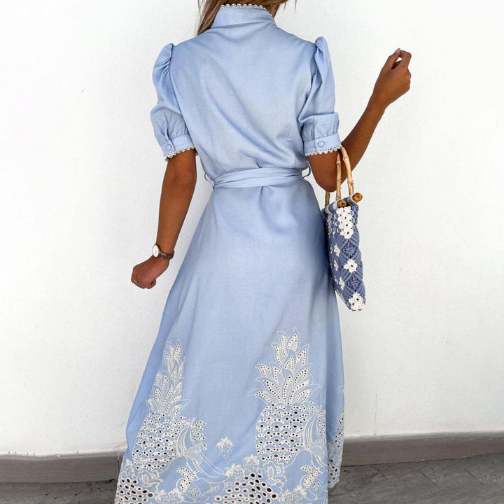 Drune - Elegantes besticktes Sommerkleid