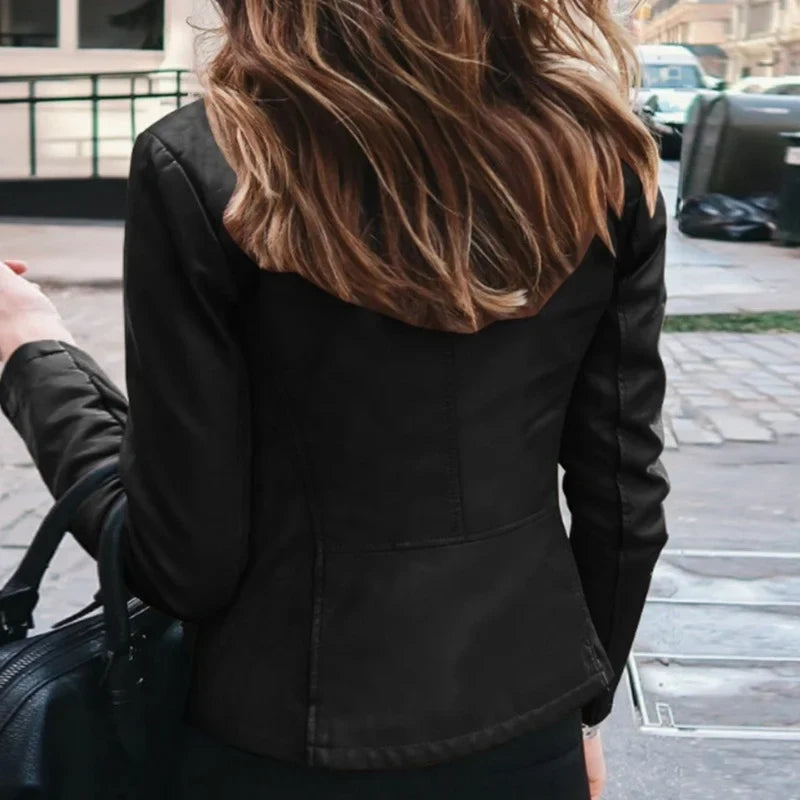 Drune | Damen Lederjacke Mit Taillierter Passform