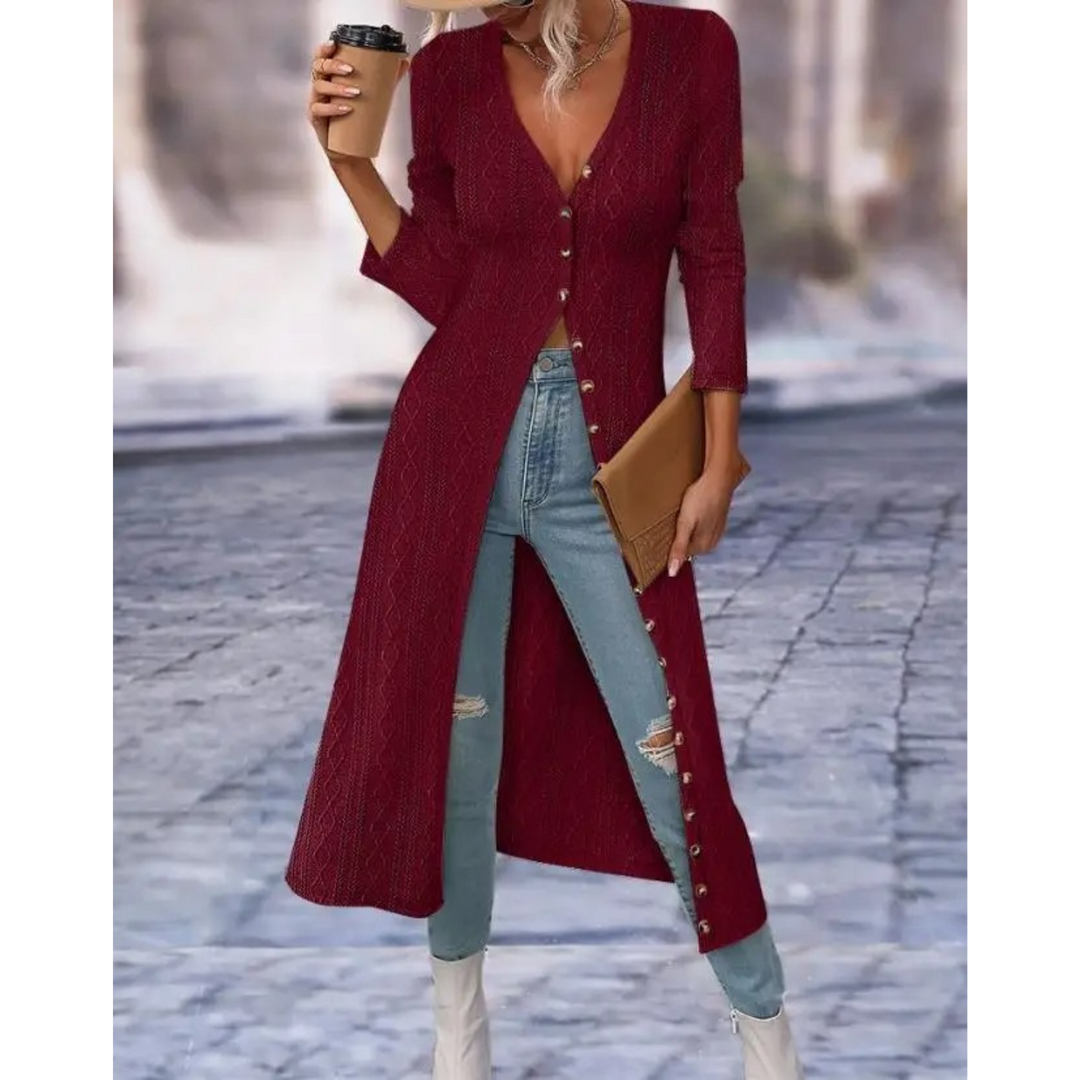 Drune | Fit V-ausschnitt Mit Knopf Lange Sommerjacke
