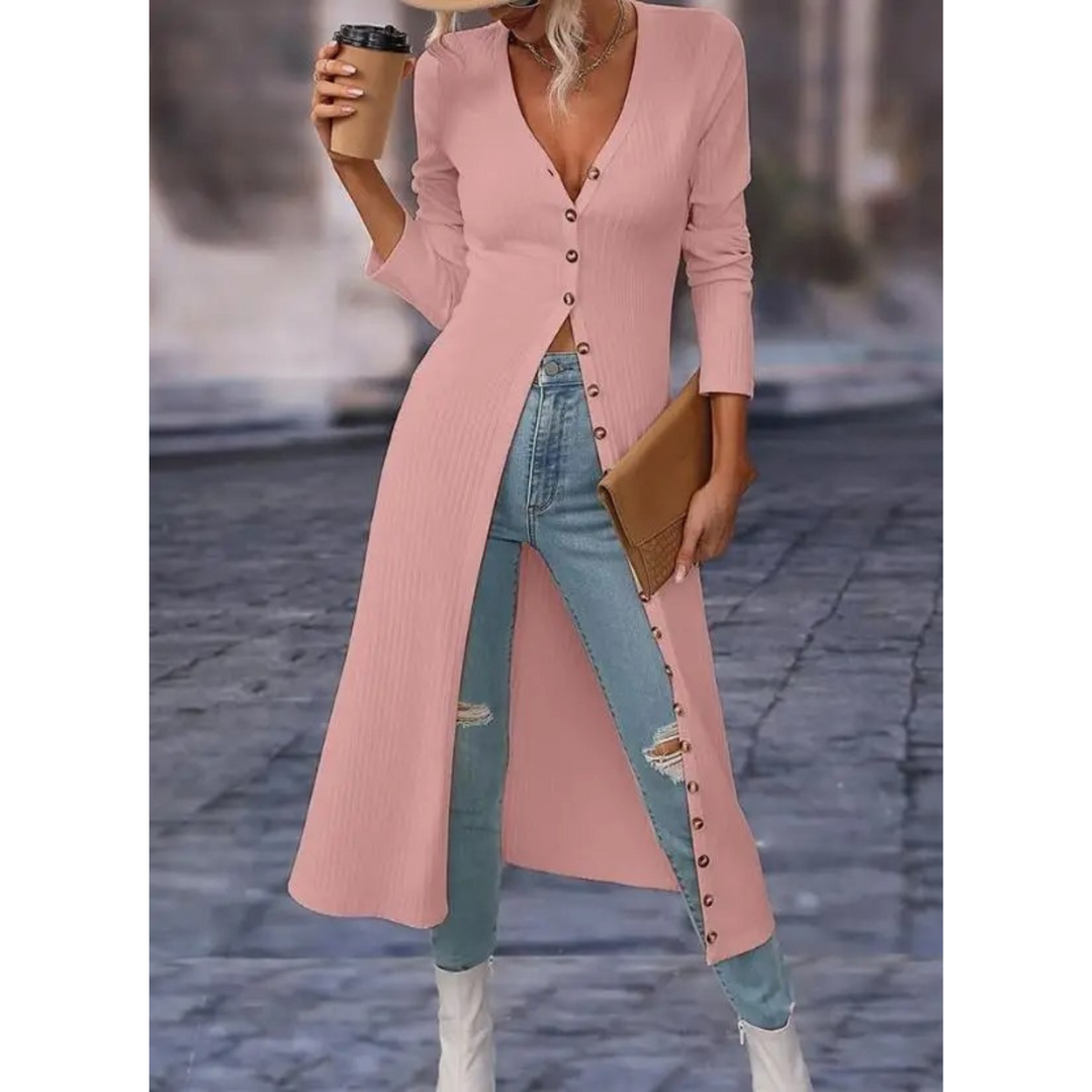 Drune | Fit V-ausschnitt Mit Knopf Lange Sommerjacke
