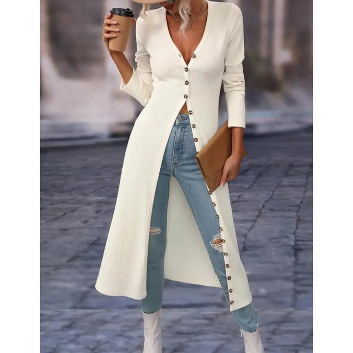 Drune | Fit V-ausschnitt Mit Knopf Lange Sommerjacke
