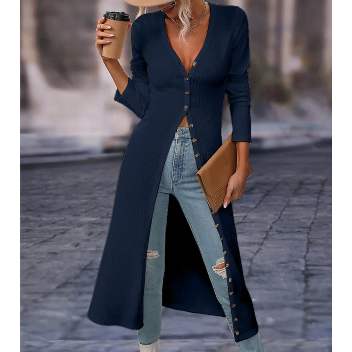 Drune | Fit V-ausschnitt Mit Knopf Lange Sommerjacke