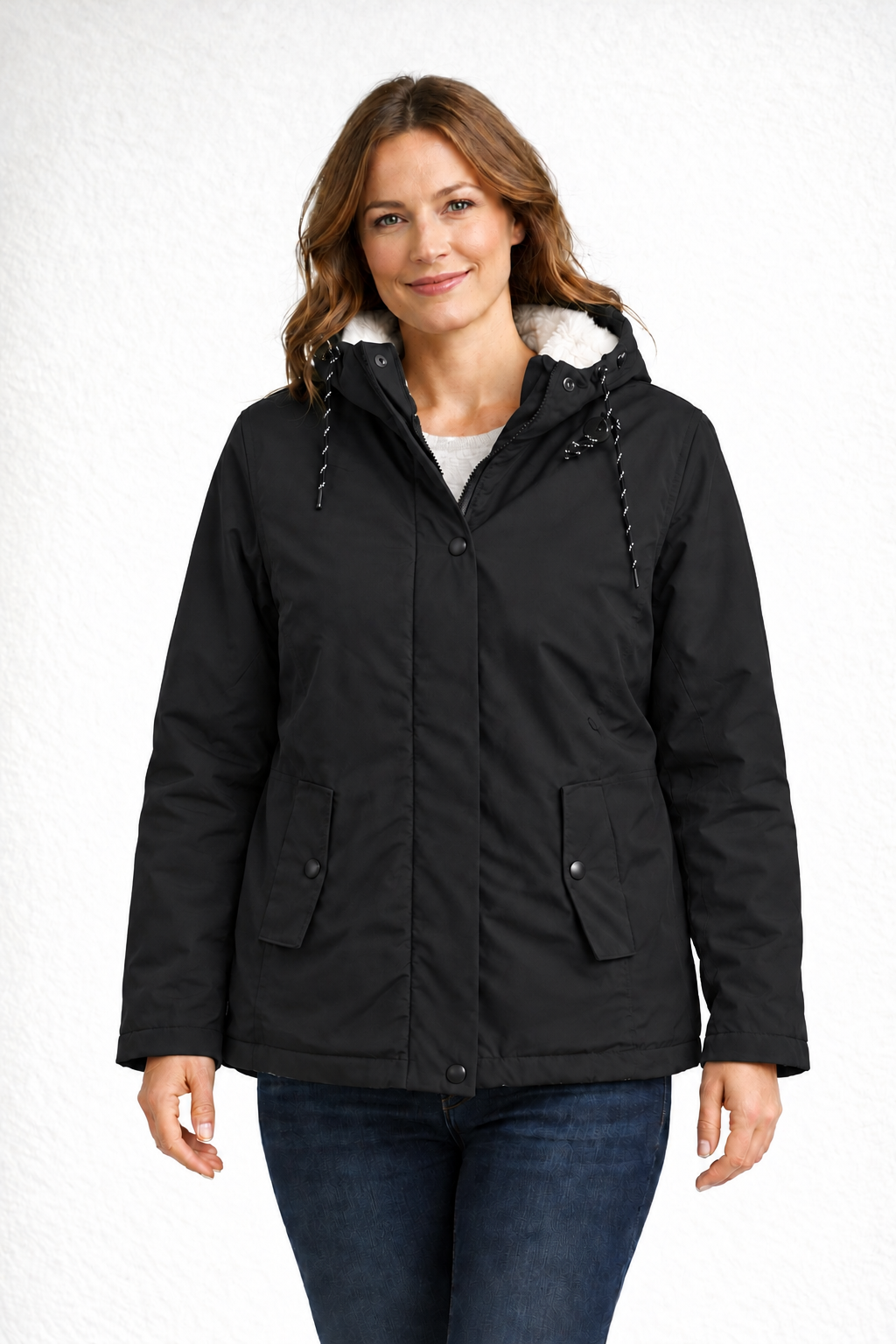 Drune | Damen Winterjacke mit Kapuze und Fleecefutter