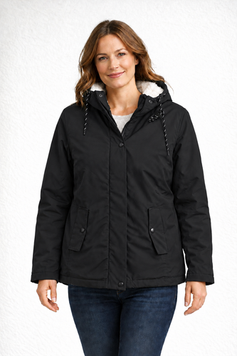 Drune | Damen Winterjacke mit Kapuze und Fleecefutter