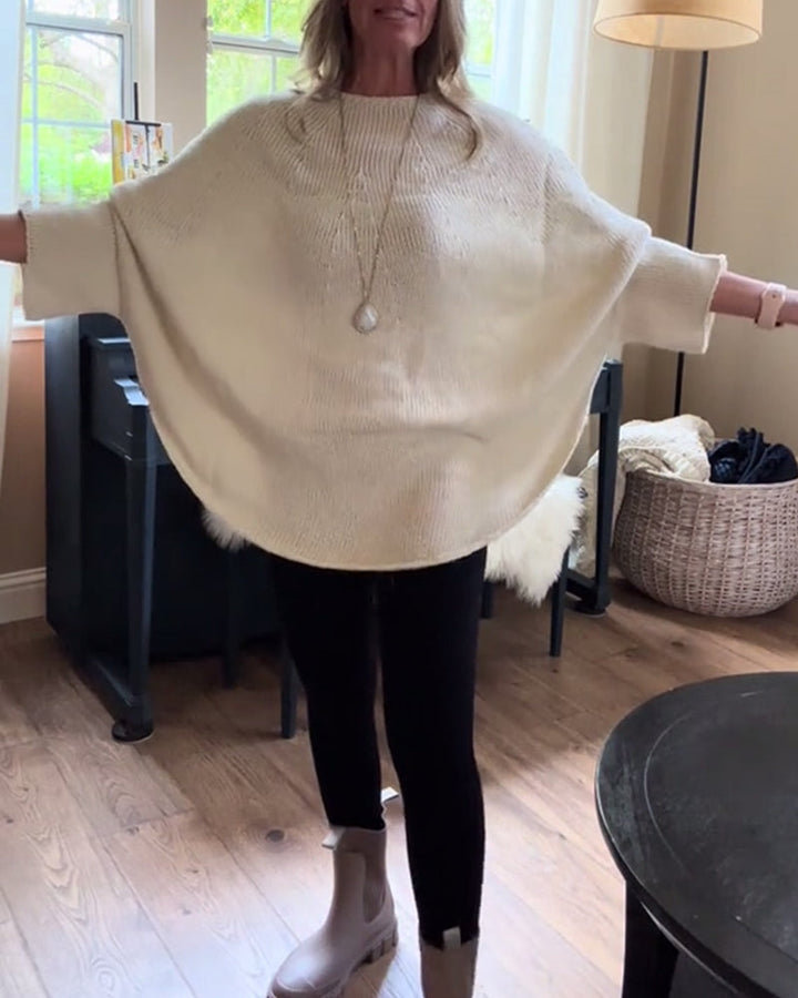Drune | Pullover mit Rundhalsausschnitt und Fledermausärmeln in Einheitlicher Farbe