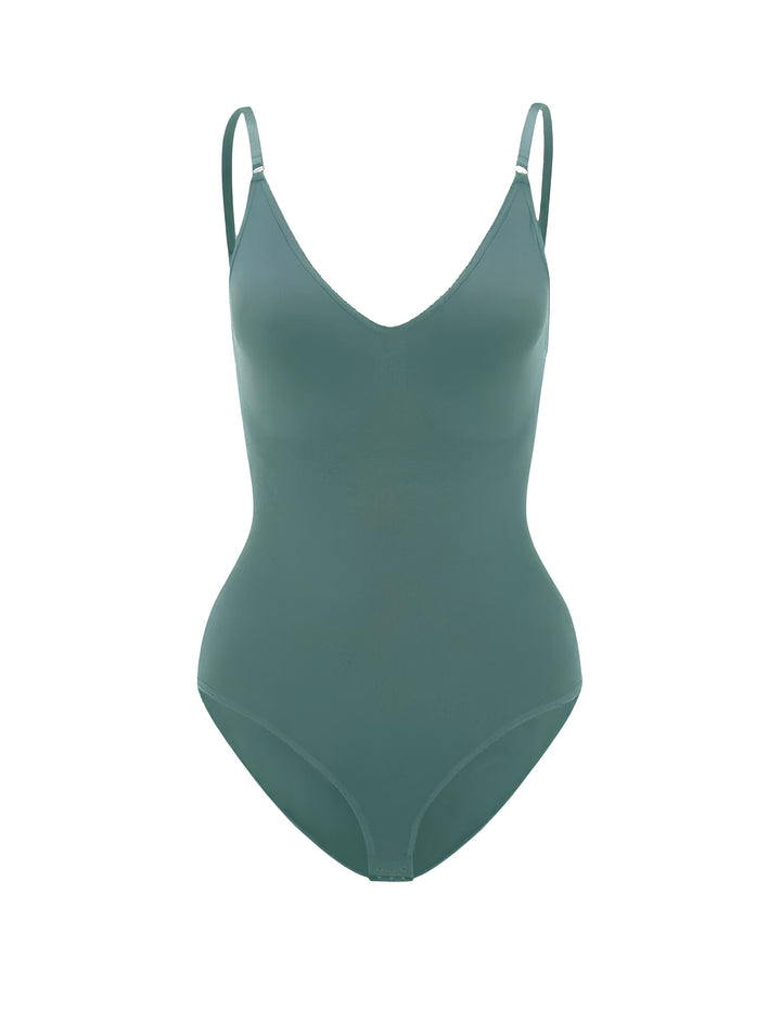 Drune | Bodysuit Verstellbare Spaghetti Träger Tiefer V-ausschnitt Stretch Fit Shapewear
