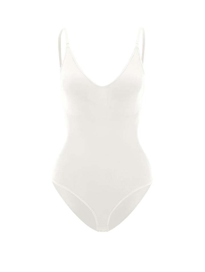 Drune | Bodysuit Verstellbare Spaghetti Träger Tiefer V-ausschnitt Stretch Fit Shapewear