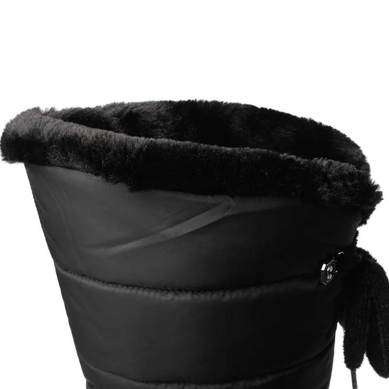 Drune | Damen knielange Winterstiefel mit warmem Fellfutter