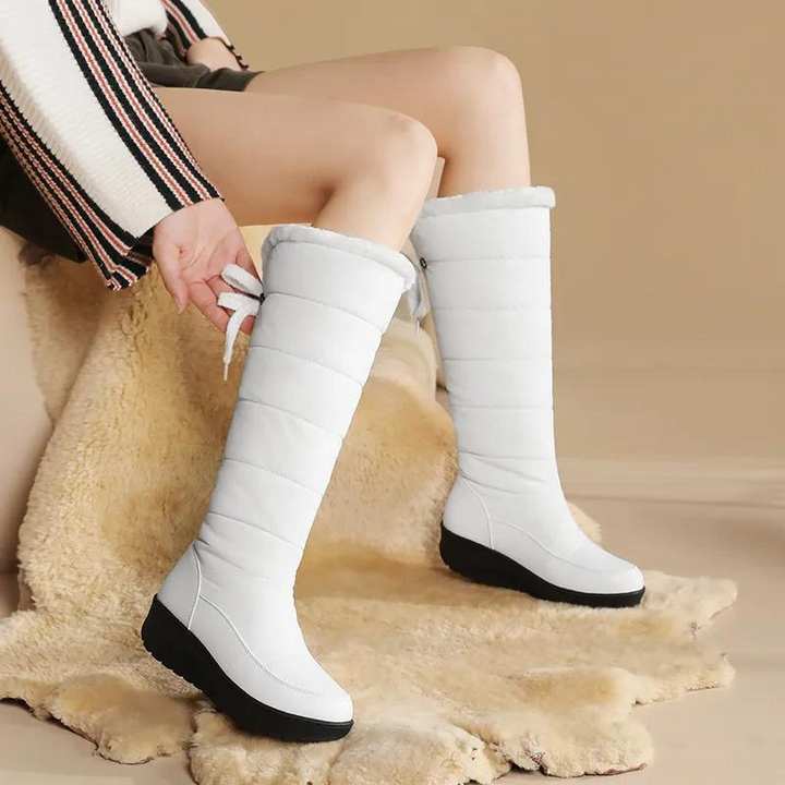 Drune | Damen knielange Winterstiefel mit warmem Fellfutter