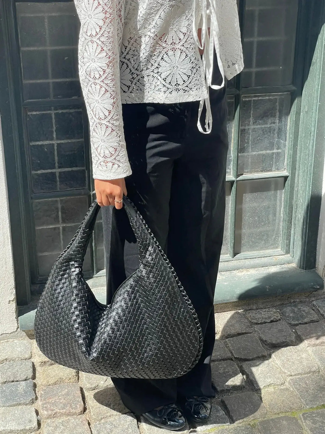 Drune | Vintage Umhängetasche Damen Geflochtene Handtasche mit Reißverschluss Im Sale