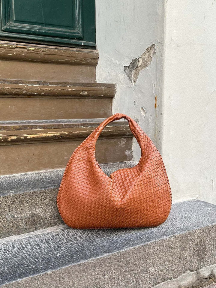 Drune | Vintage Umhängetasche Damen Geflochtene Handtasche mit Reißverschluss Im Sale