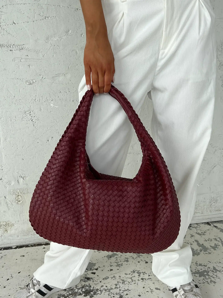 Drune | Vintage Umhängetasche Damen Geflochtene Handtasche mit Reißverschluss Im Sale