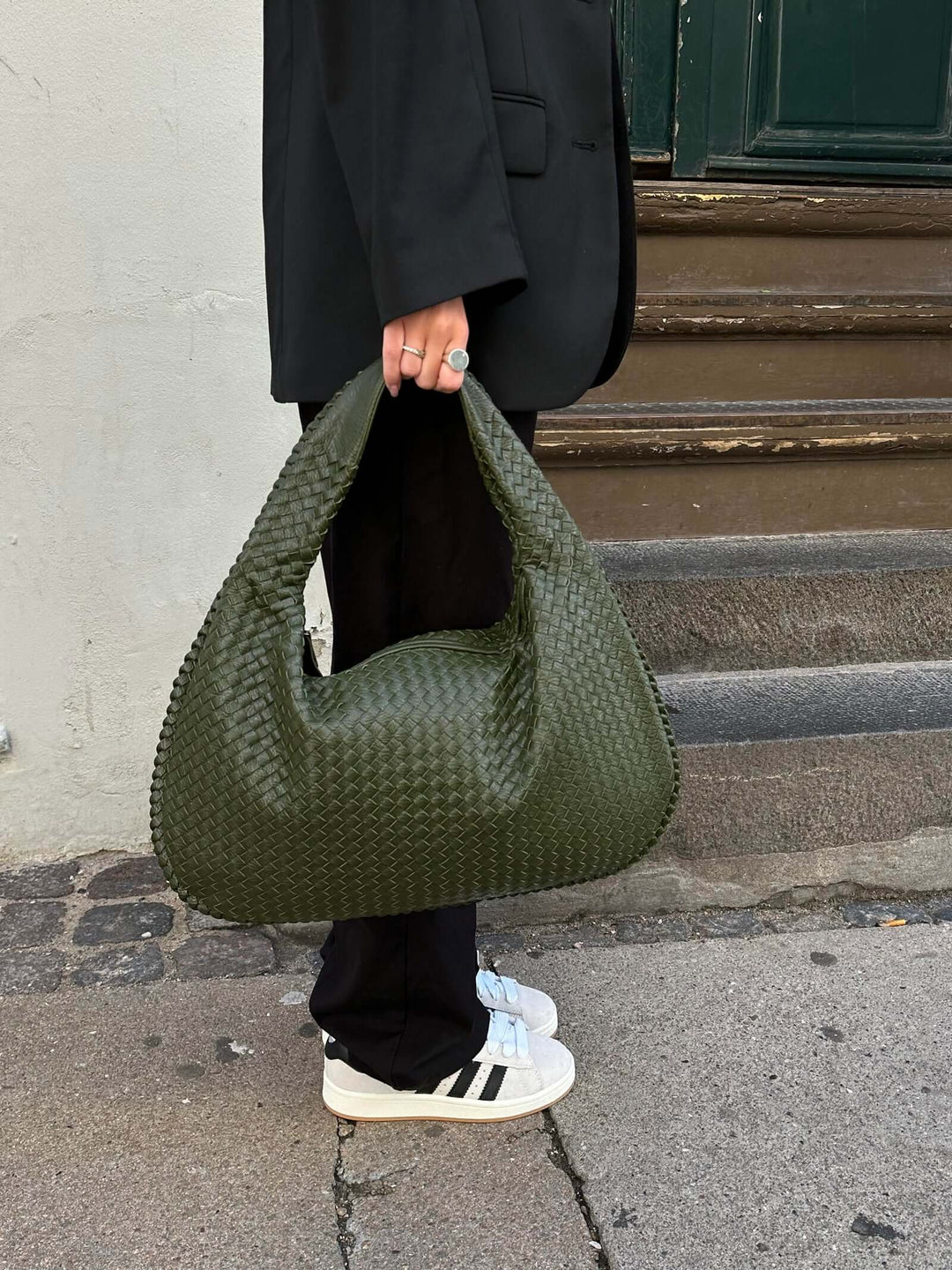 Drune | Vintage Umhängetasche Damen Geflochtene Handtasche mit Reißverschluss Im Sale