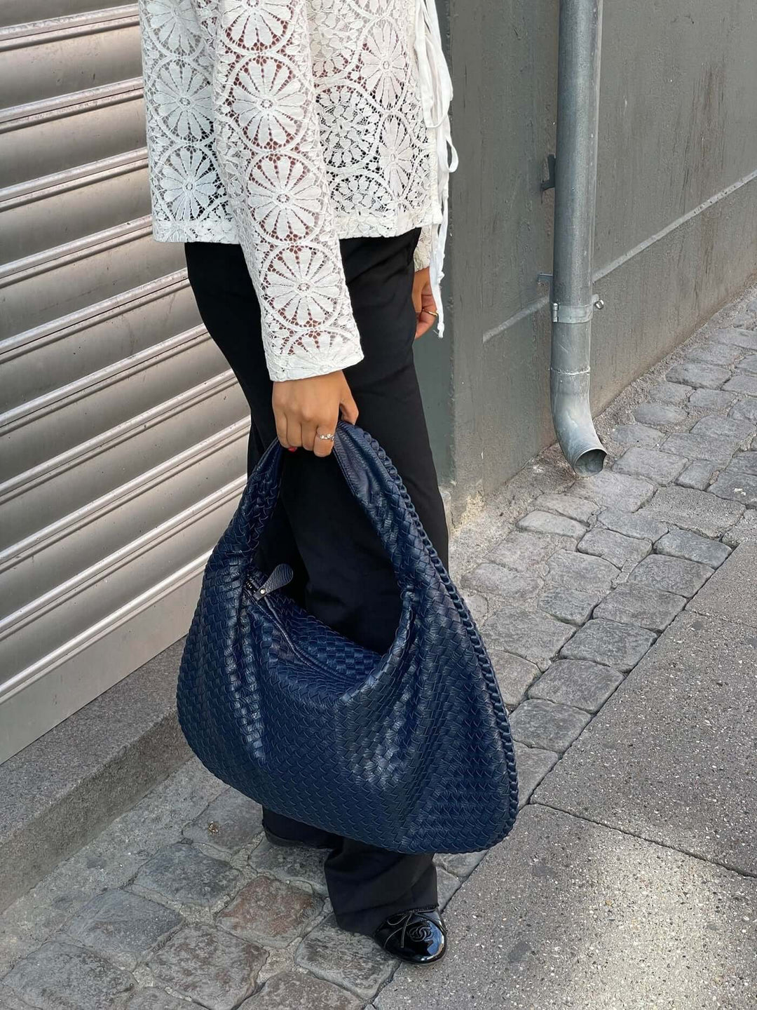 Drune | Vintage Umhängetasche Damen Geflochtene Handtasche mit Reißverschluss Im Sale