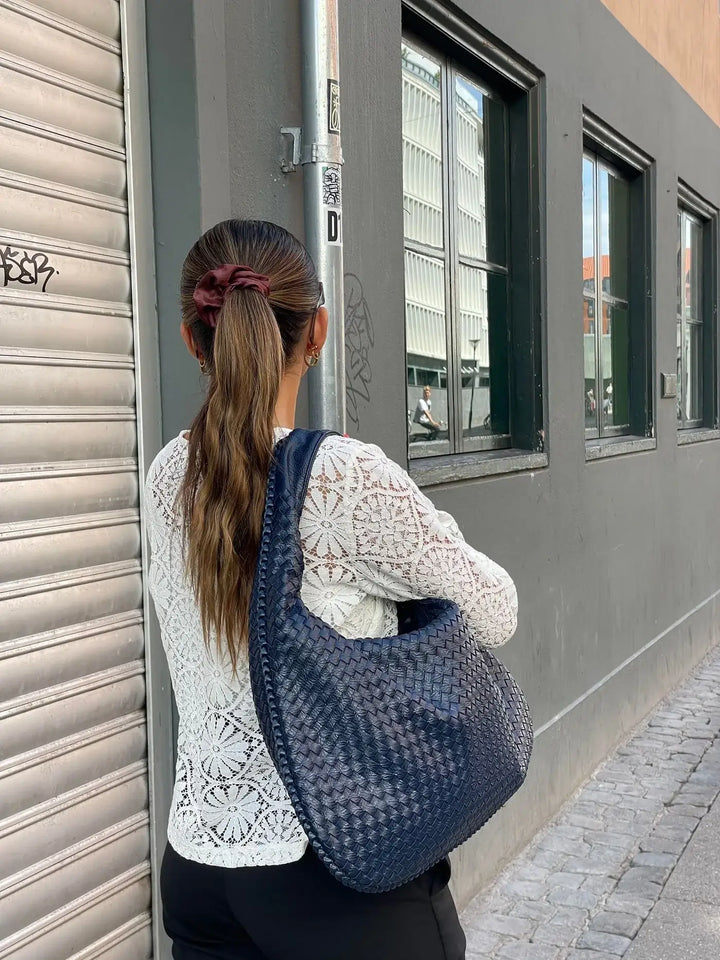 Drune | Vintage Umhängetasche Damen Geflochtene Handtasche mit Reißverschluss Im Sale